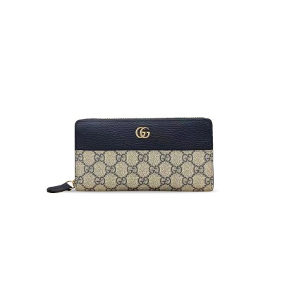 GUCCI GG MARMONT BI-COLOUR ZIP AROUND WALLET ‎456117 (19*10.5*2cm)